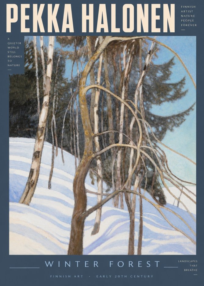 Pekka Halonen Winter Forest III No5 - Juliste