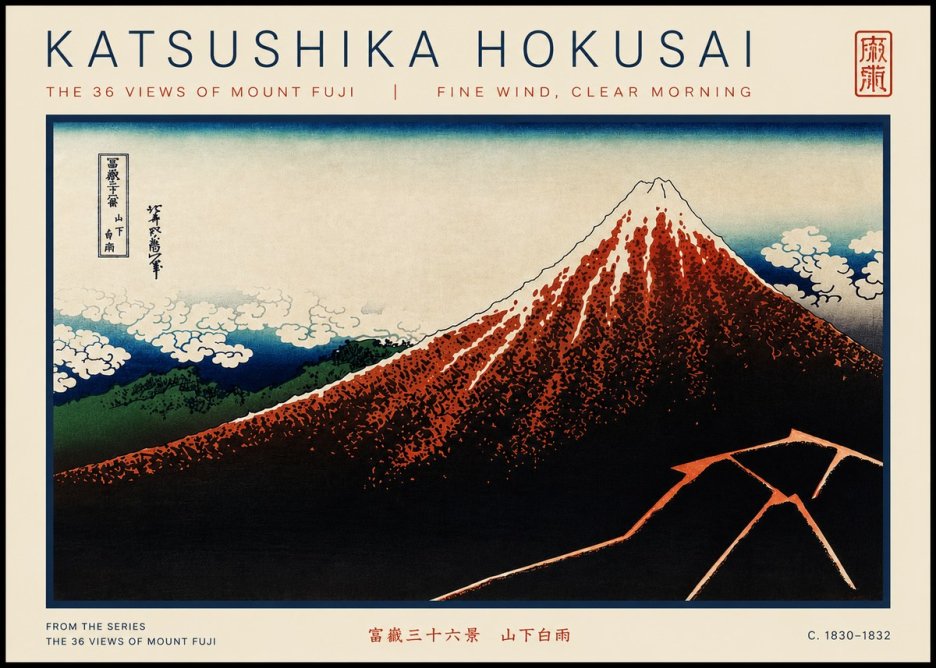 Katsushika Hokusai Fine Wind, Clear Morning No5 - Juliste
