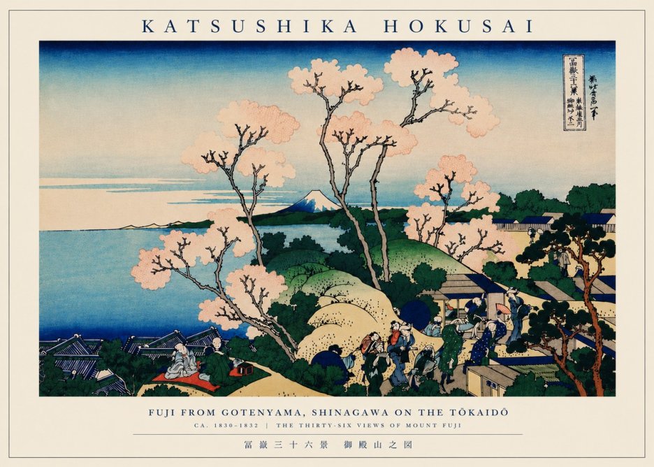 Katsushika Hokusai Fuji from Gotenyama, Shinagawa on the Tōkaidō No6 - Juliste