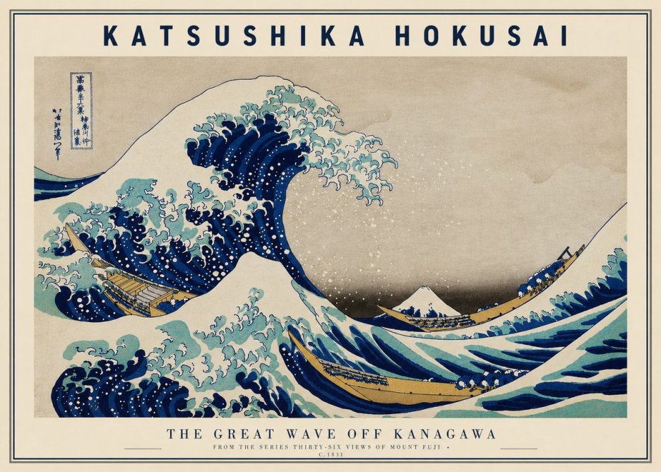 Katsushika Hokusai The Great Wave off Kanagawa II No5 - Juliste