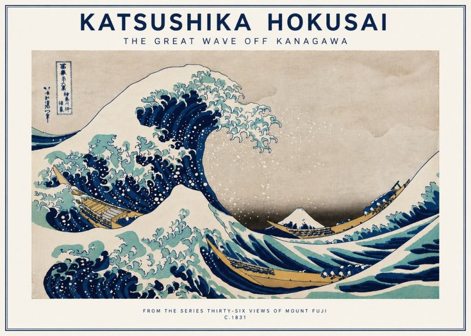 Katsushika Hokusai The Great Wave off Kanagawa II No6 - Juliste