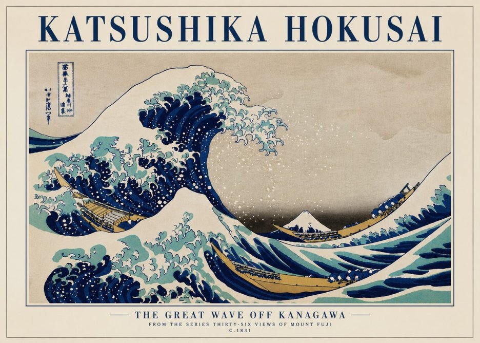 Katsushika Hokusai The Great Wave off Kanagawa II No7 - Juliste