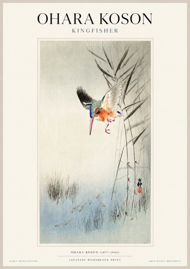 Ohara Koson Kingfisher No1 - Juliste