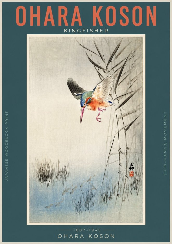 Ohara Koson Kingfisher No2 - Juliste