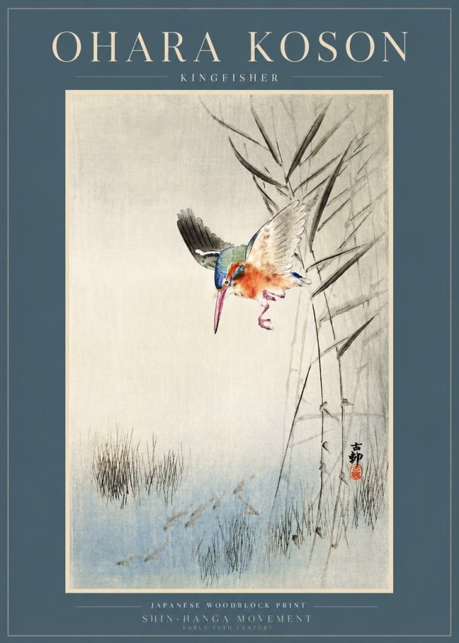 Ohara Koson Kingfisher No3 - Juliste