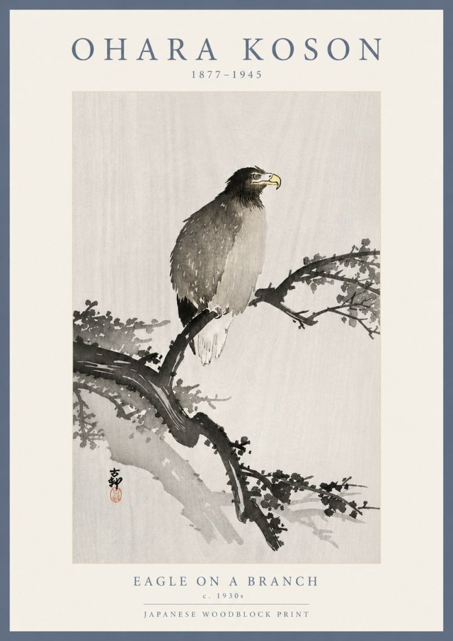 Ohara Koson Eagle on a Branch I No5 - Juliste