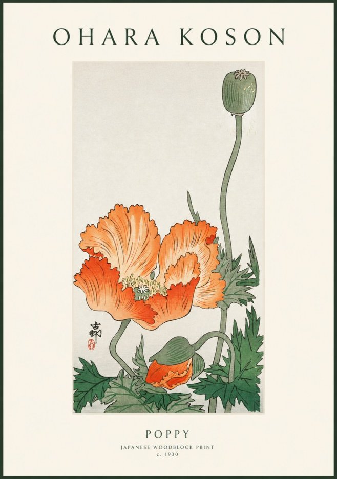 Ohara Koson Poppy No1 - Juliste