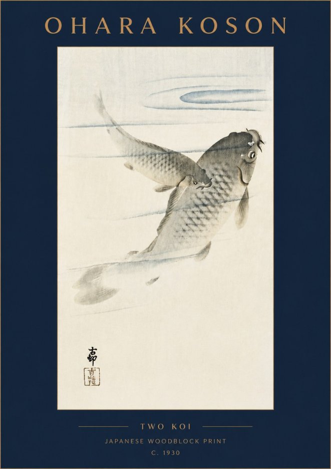 Ohara Koson Two Koi I No4 - Juliste