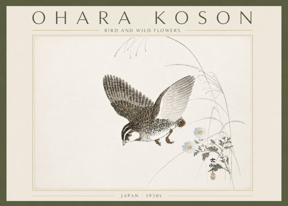 Ohara Koson Bird and Wild Flowers No6 - Juliste