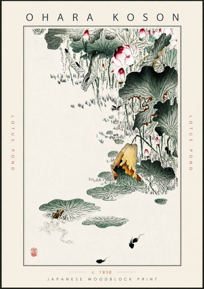 Ohara Koson Lotus Pond No5 - Juliste