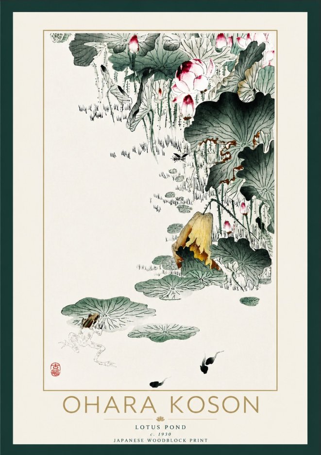 Ohara Koson Lotus Pond No6 - Juliste