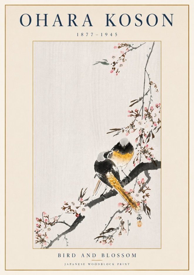 Ohara Koson Bird and Blossom No4 - Juliste
