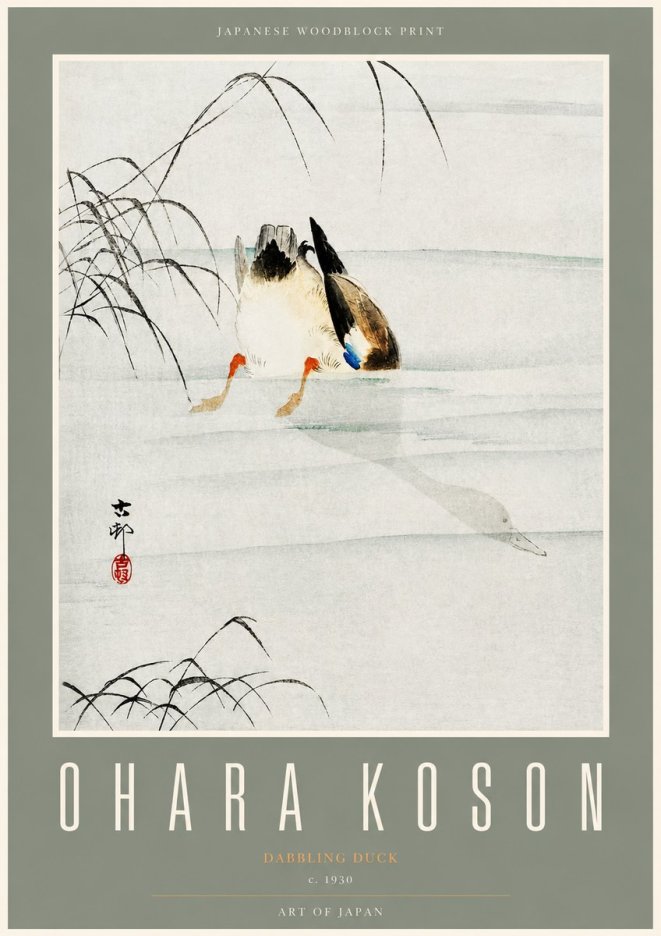 Ohara Koson Dabbling Duck No2 - Juliste