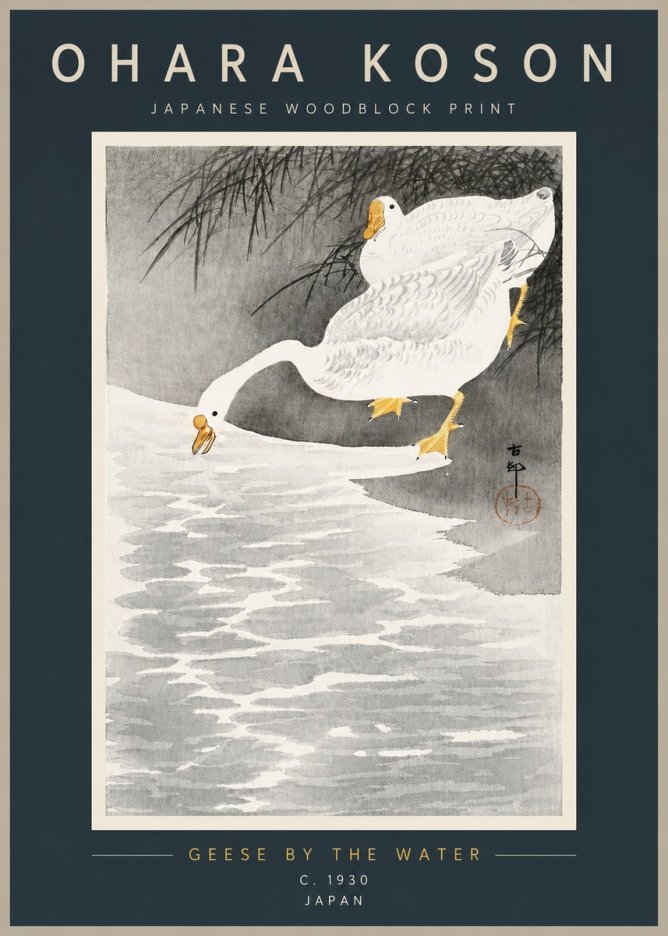 Ohara Koson Geese by the Water No3 - Juliste