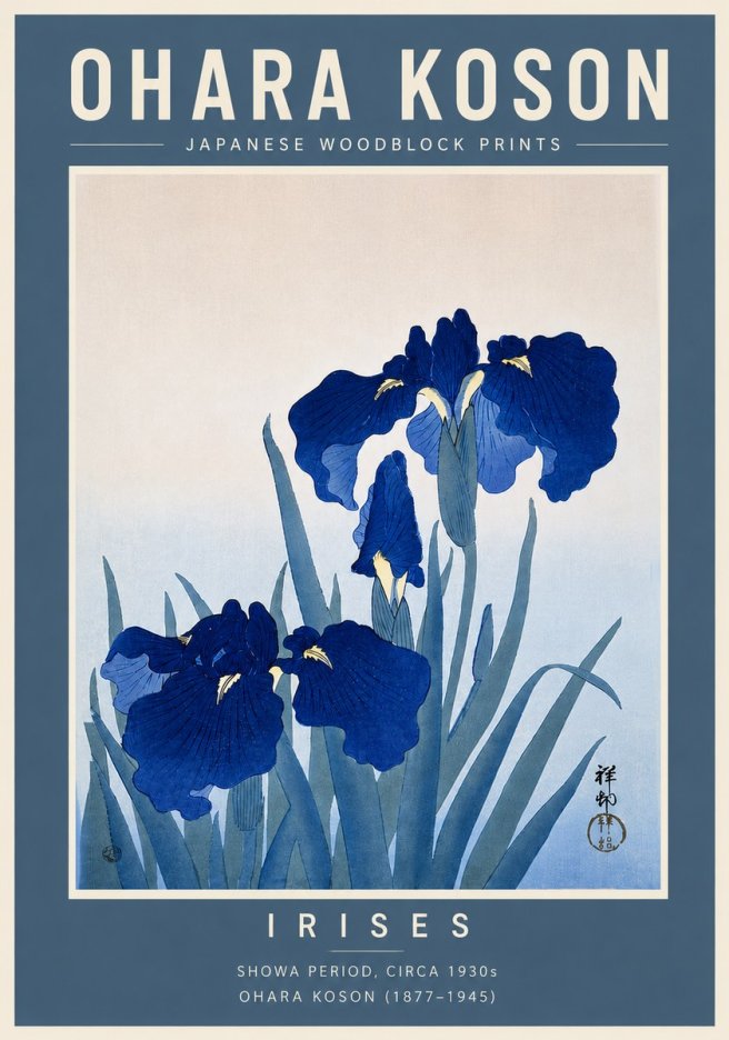 Ohara Koson Iris Es No5 - Juliste