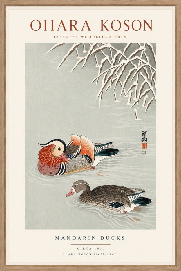 Ohara Koson Mandarin Ducks No6 - Juliste