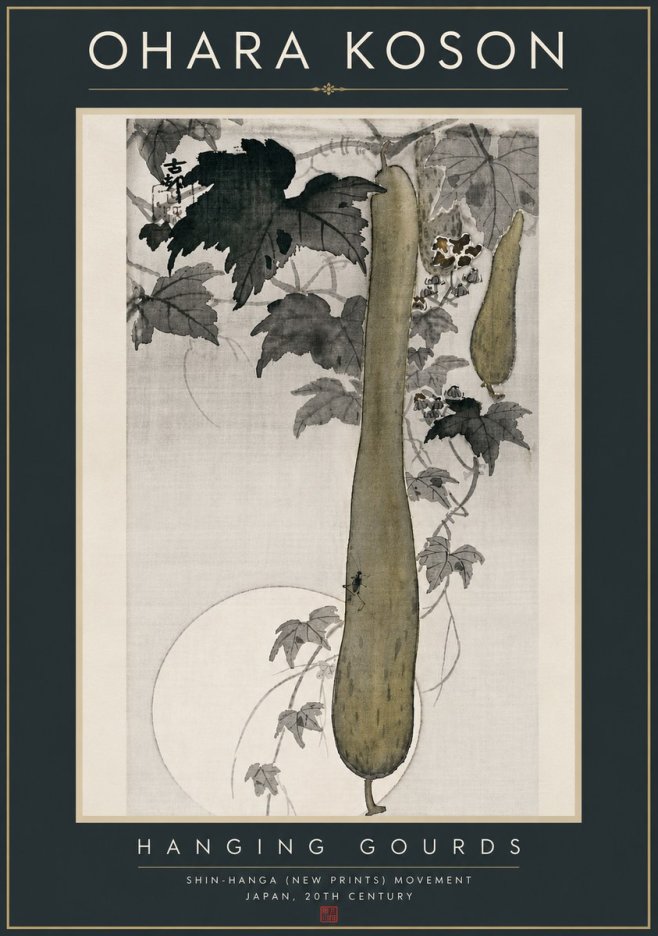 Ohara Koson Hanging Gourds No6 - Juliste