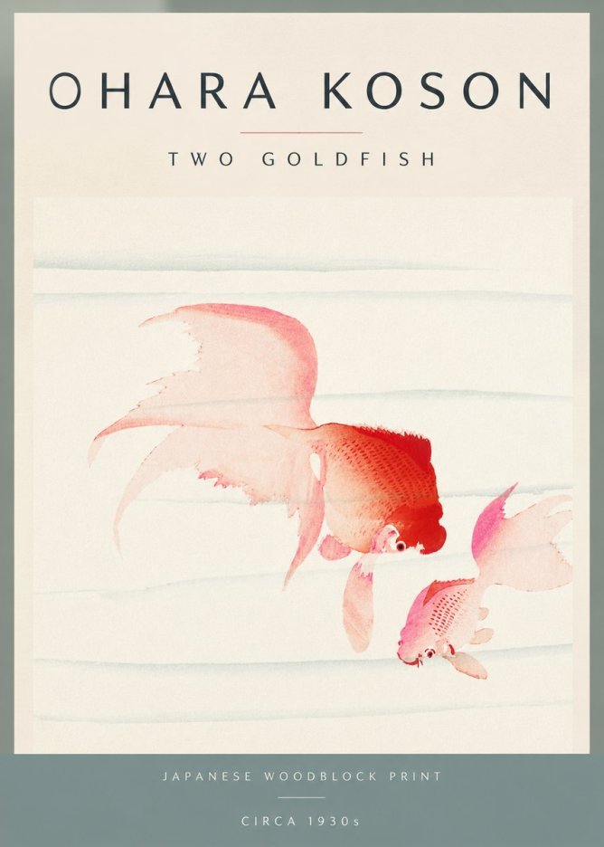 Ohara Koson Two Goldfish No5 - Juliste