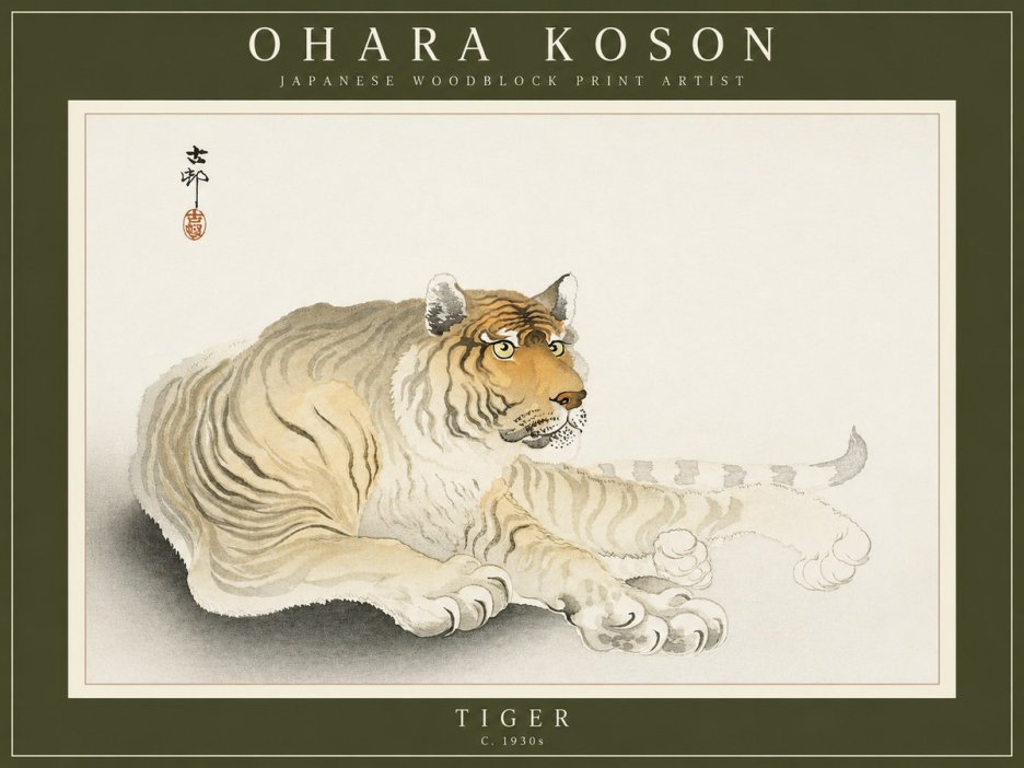 Ohara Koson Tiger No2 - Juliste
