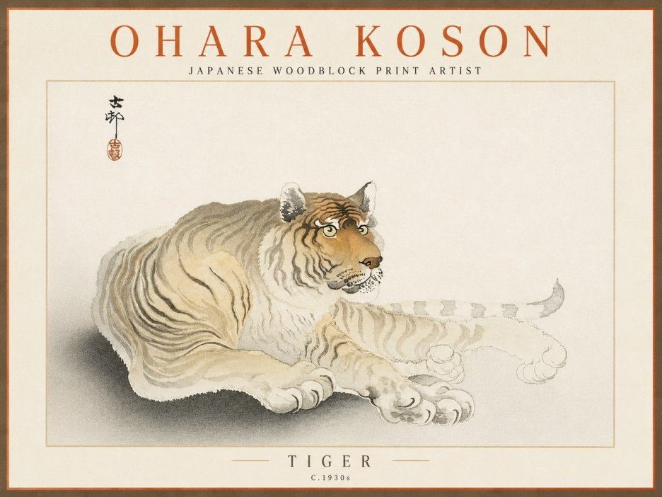 Ohara Koson Tiger No4 - Juliste
