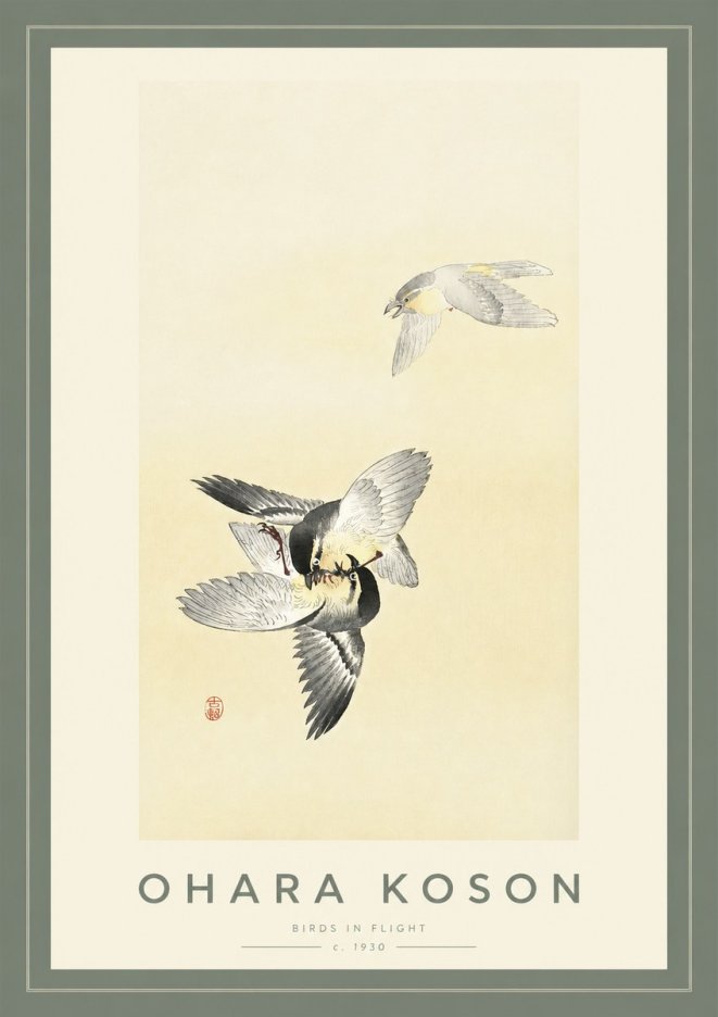 Ohara Koson Birds in Flight No2 - Juliste