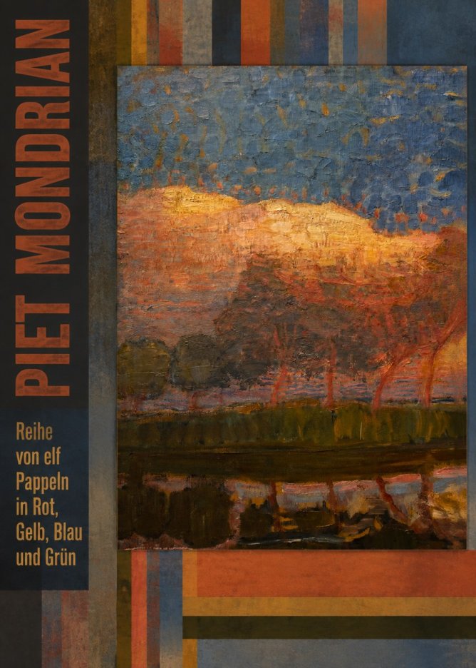 Piet Mondrian Reihe Von Elf Pappeln in Rot, Gelb, Blau Und Grün No3 - Juliste