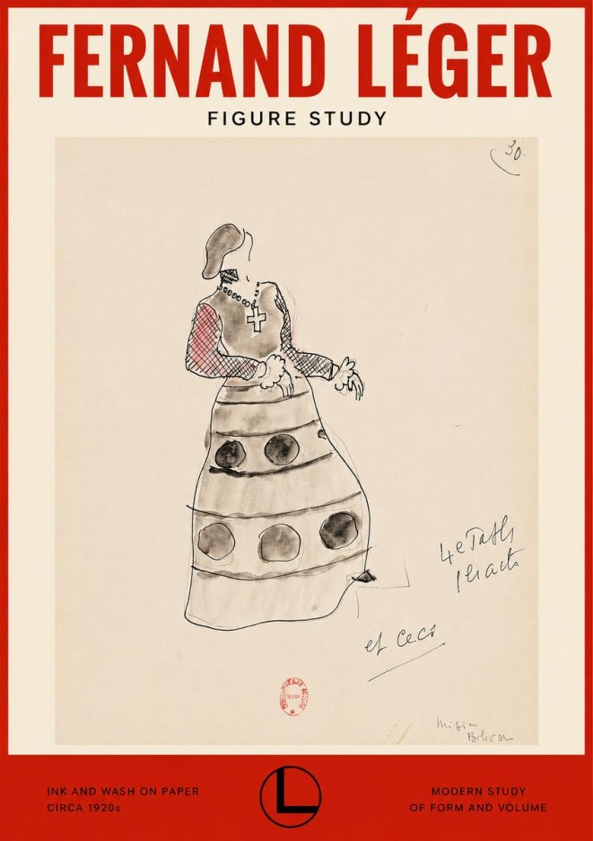 Fernand Léger Costume Design for Le Patin No2 - Juliste
