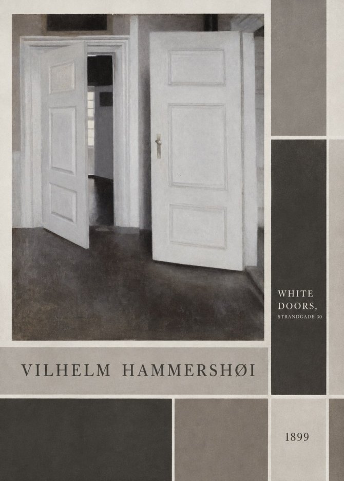 Vilhelm Hammershøi White Doors, Strandgade 30 No4 - Juliste
