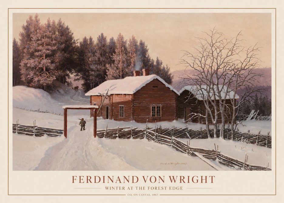 Ferdinand von Wright Winter at the Forest Edge No1 - Juliste