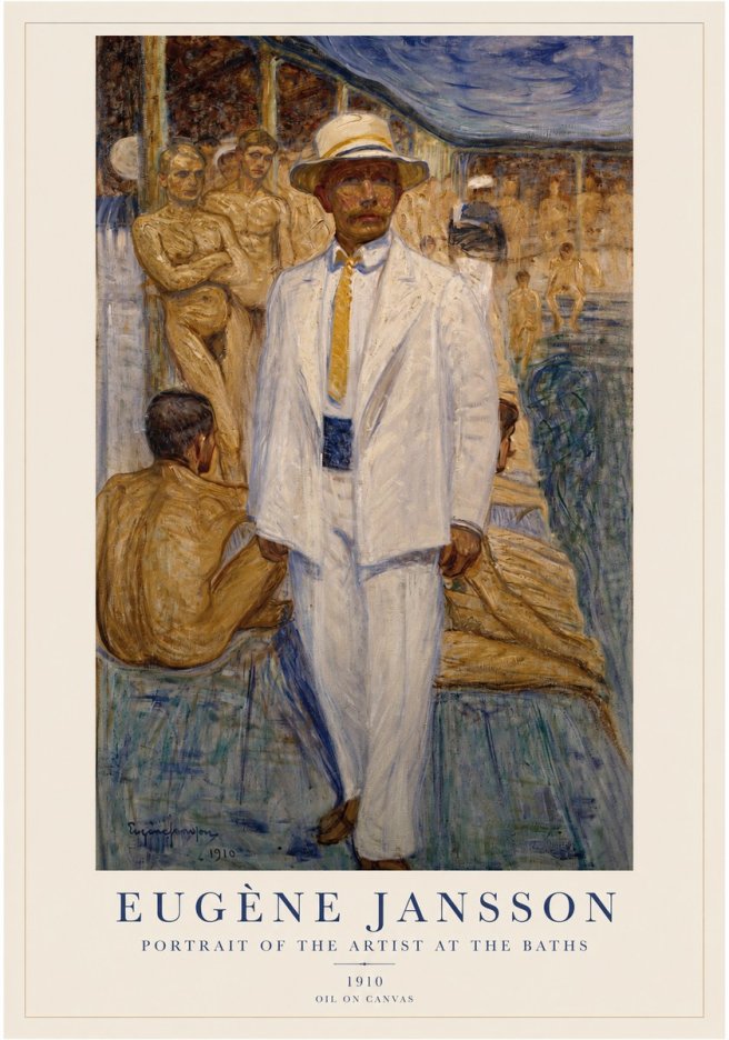 Eugène Jansson Portrait of the Artist at the Baths No1 - Juliste
