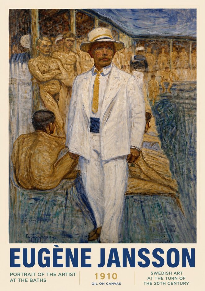 Eugène Jansson Portrait of the Artist at the Baths No4 - Juliste