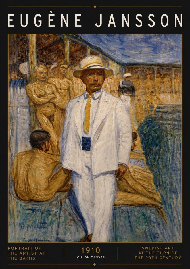Eugène Jansson Portrait of the Artist at the Baths No5 - Juliste