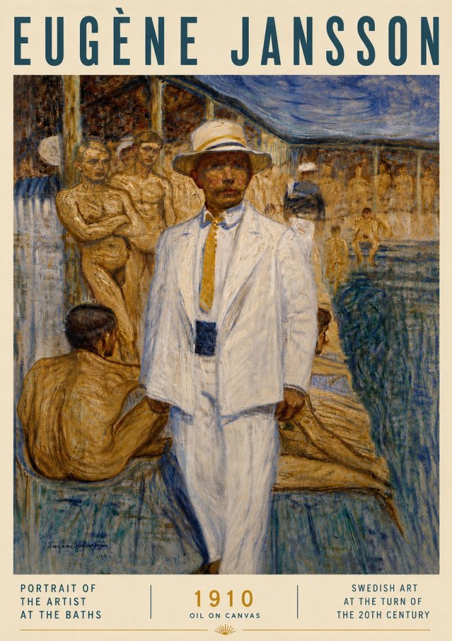 Eugène Jansson Portrait of the Artist at the Baths No6 - Juliste