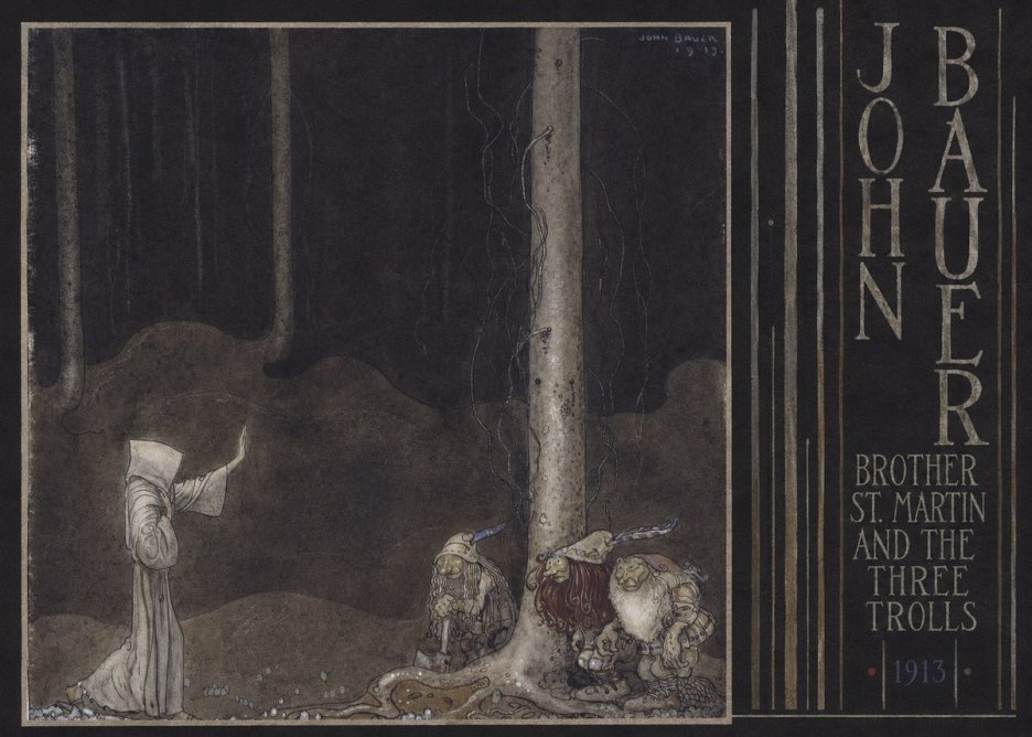 John Bauer Brother St. Martin and the Three Trolls No6 - Juliste