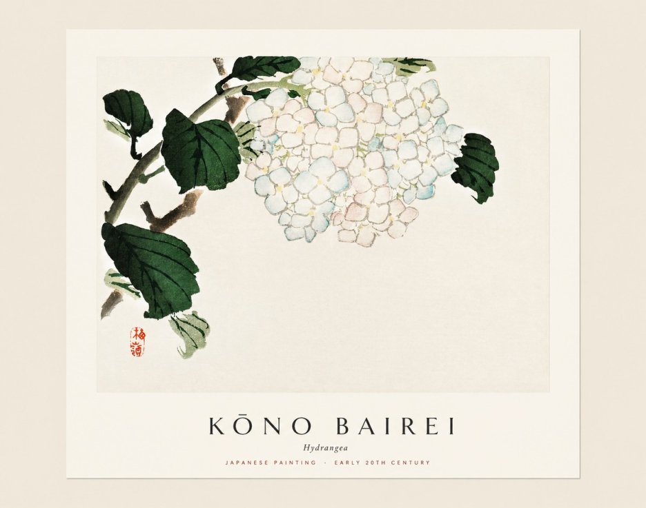 Kōno Bairei Hydrangea No1 - Juliste