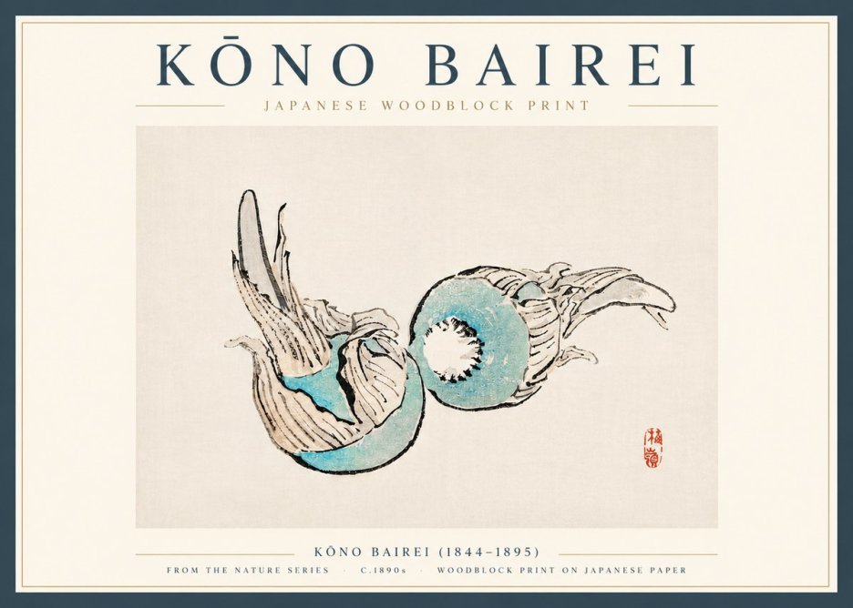 Kōno Bairei Abstract Botanical Forms No4 - Juliste