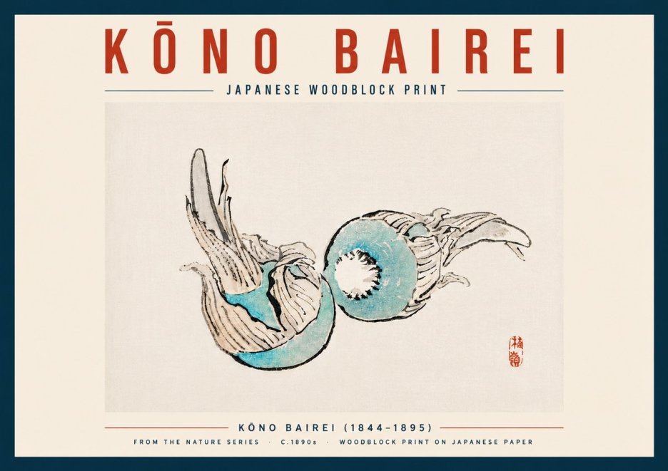 Kōno Bairei Abstract Botanical Forms No6 - Juliste