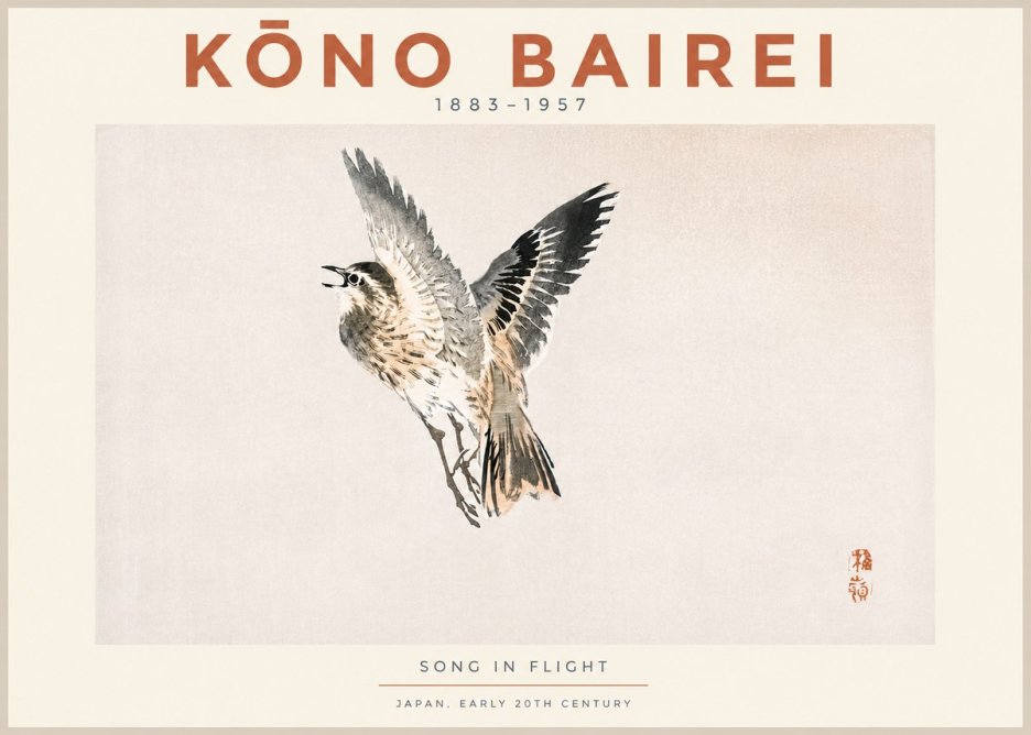 Kōno Bairei Song in Flight No3 - Juliste