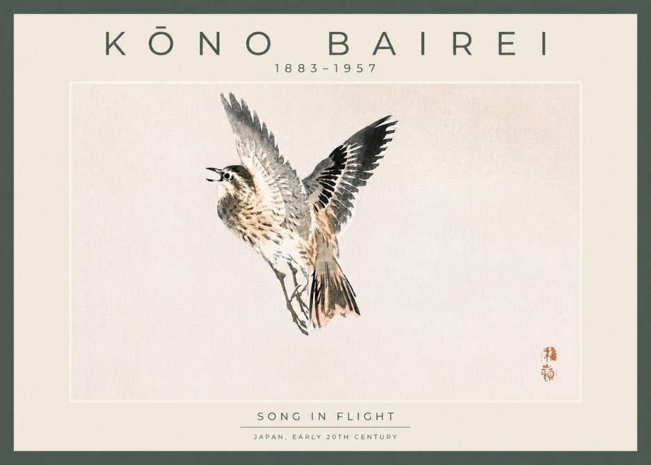 Kōno Bairei Song in Flight No4 - Juliste