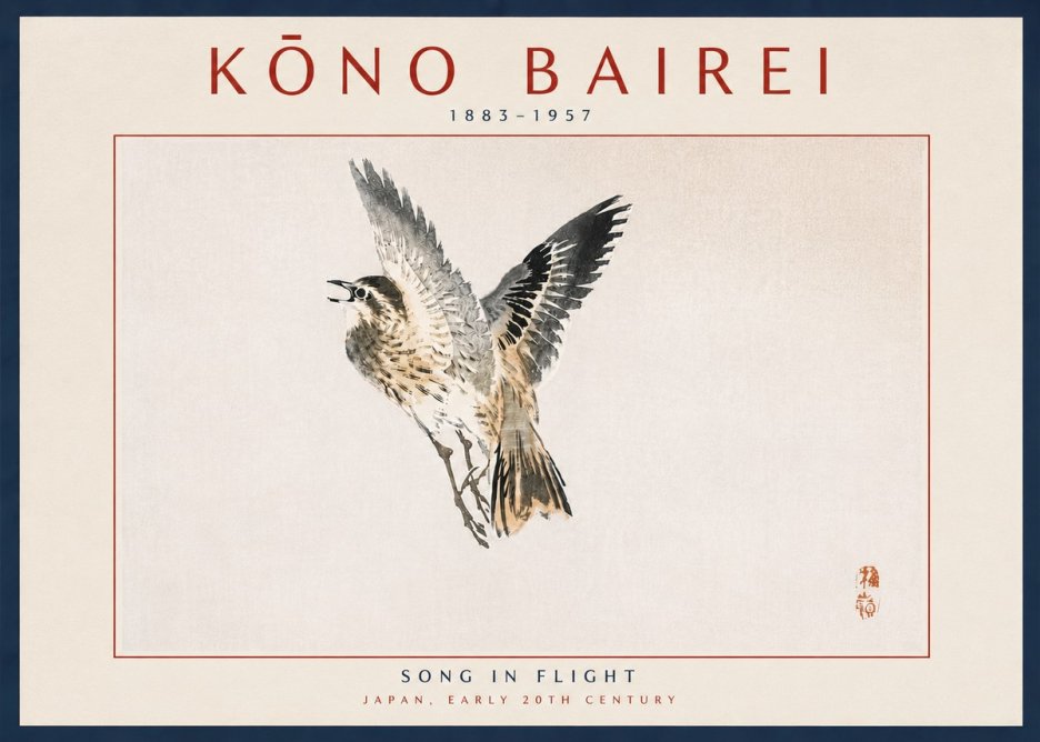Kōno Bairei Song in Flight No6 - Juliste