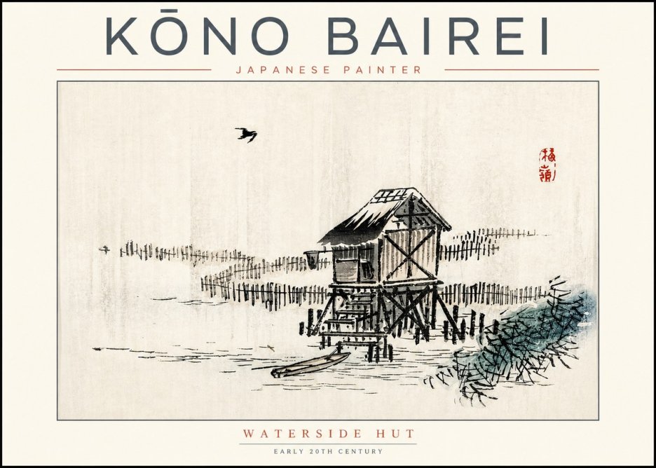 Kōno Bairei Waterside Hut No2 - Juliste