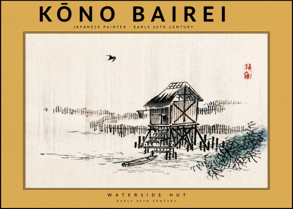 Kōno Bairei Waterside Hut No5 - Juliste