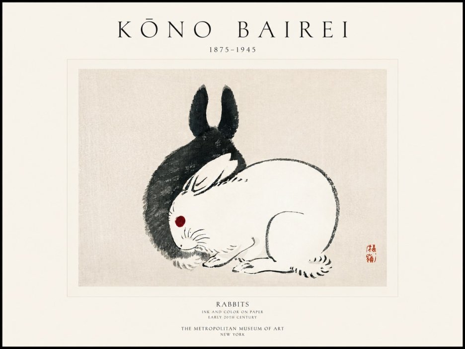 Kōno Bairei Rabbits No1 - Juliste