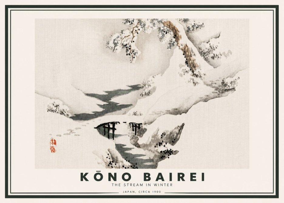 Kōno Bairei The Stream in Winter No4 - Juliste