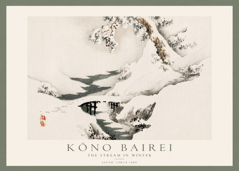 Kōno Bairei The Stream in Winter No5 - Juliste