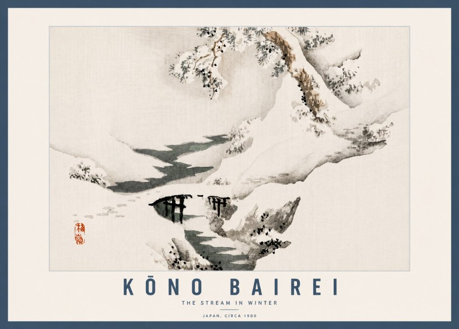 Kōno Bairei The Stream in Winter No6 - Juliste