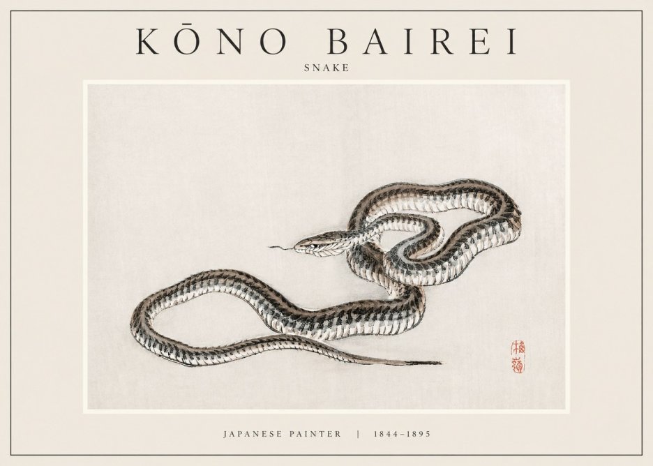 Kōno Bairei Snake No1 - Juliste