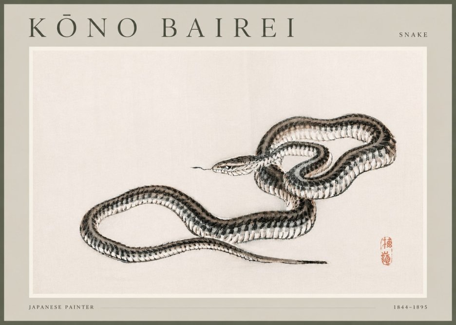 Kōno Bairei Snake No4 - Juliste