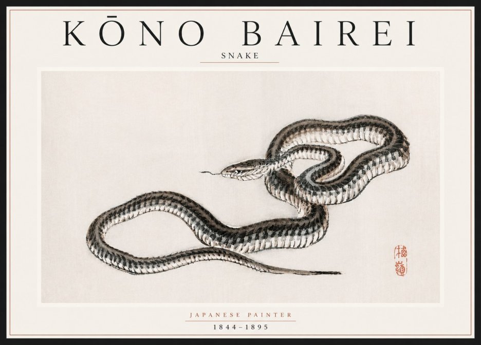 Kōno Bairei Snake No5 - Juliste