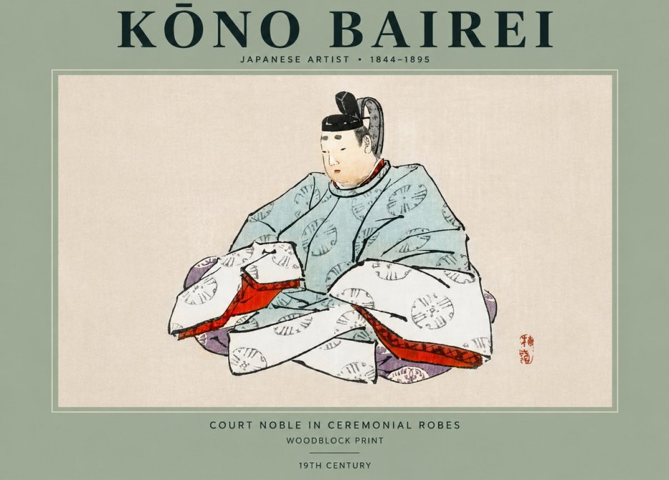 Kōno Bairei Court Noble in Ceremonial Robes No2 - Juliste